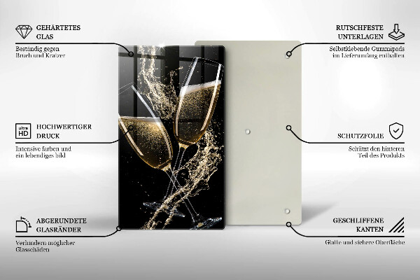 Skärbräda i glas Glas champagne