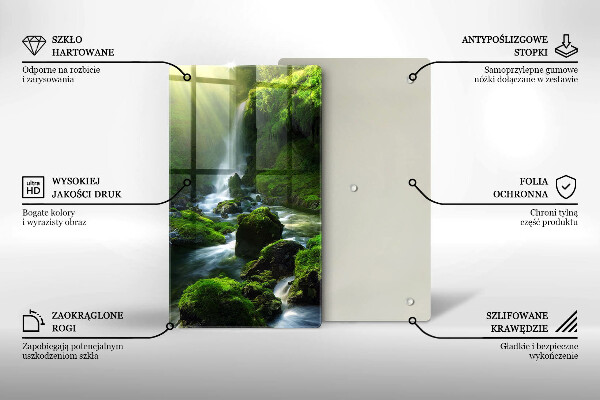 Skärbräda i glas Vattenfall i djungeln