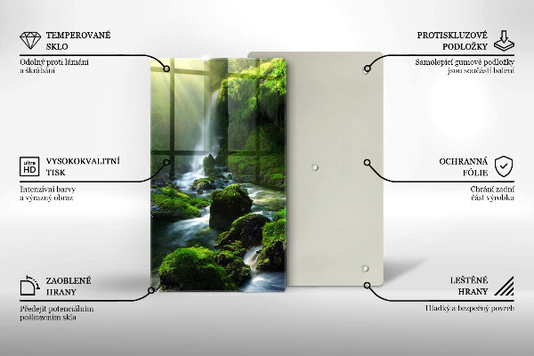 Skärbräda i glas Vattenfall i djungeln