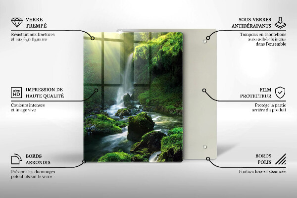 Skärbräda i glas Vattenfall i djungeln