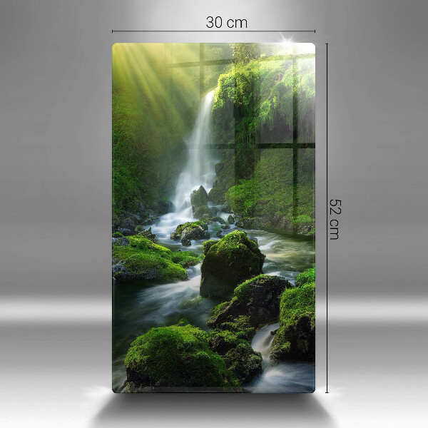 Skärbräda i glas Vattenfall i djungeln