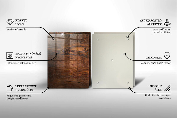 Skärbräda glas Mörk träskiva