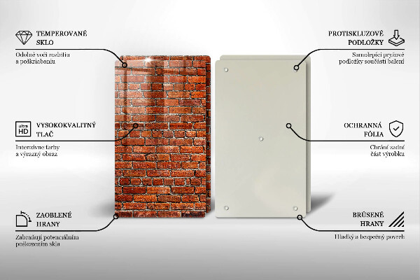 Skärbräda glas Tegelvägg