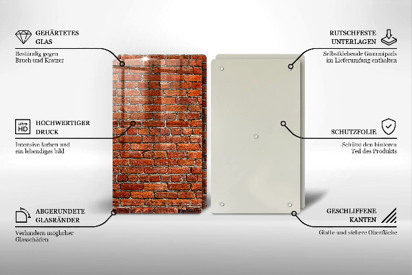 Skärbräda glas Tegelvägg