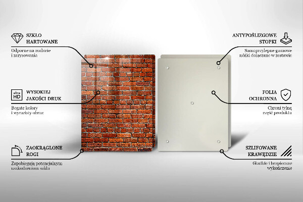 Skärbräda glas Tegelvägg