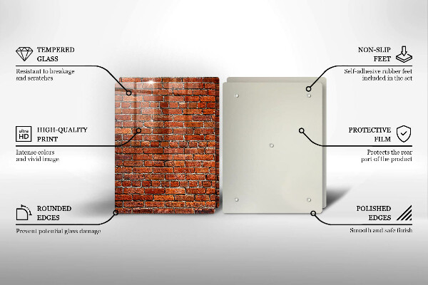 Skärbräda glas Tegelvägg