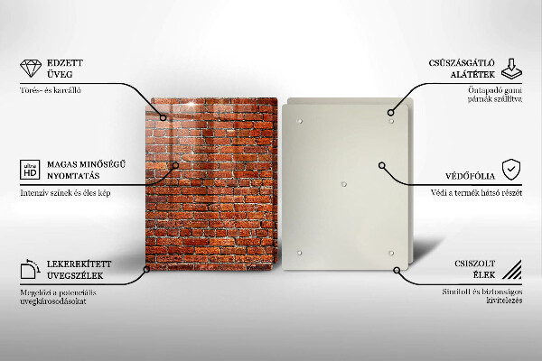 Skärbräda glas Tegelvägg