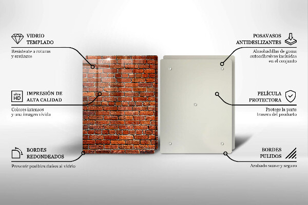 Skärbräda glas Tegelvägg