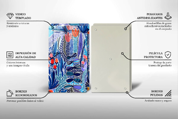 Skärbräda glas Målad äng