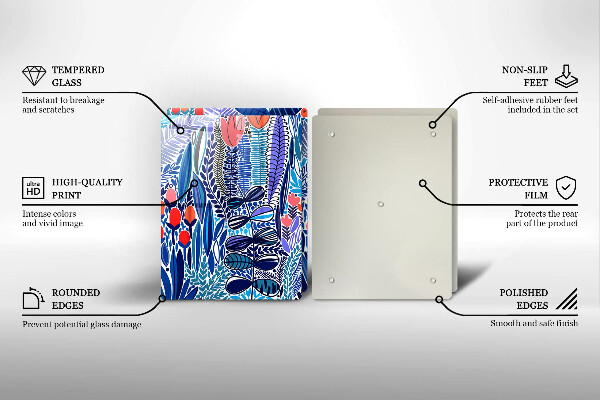 Skärbräda glas Målad äng