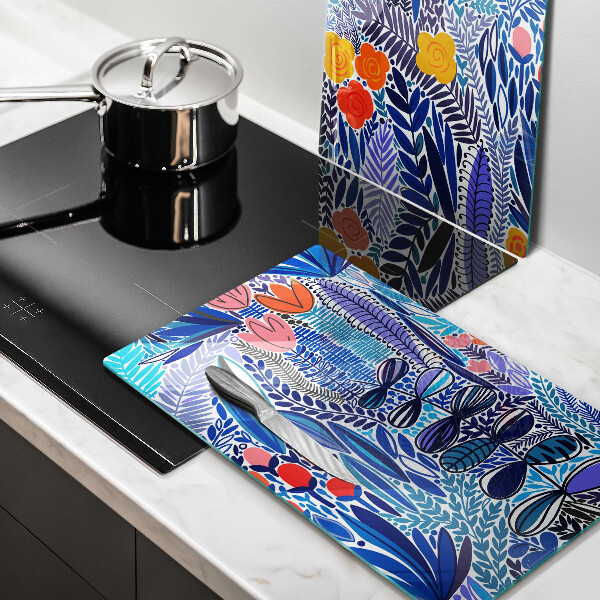 Skärbräda glas Målad äng