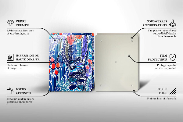 Skärbräda glas Målad äng