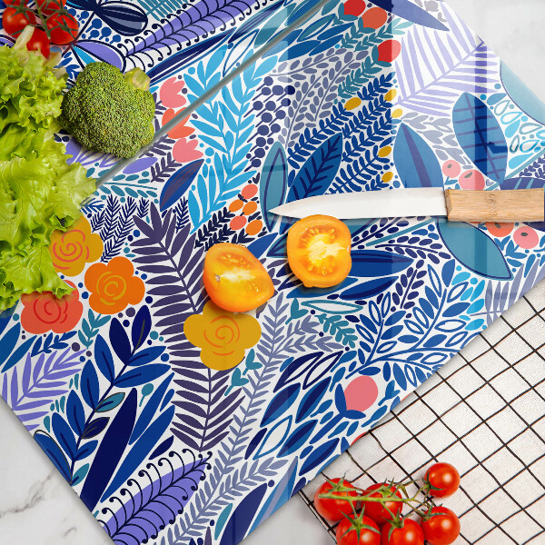 Skärbräda glas Målad äng