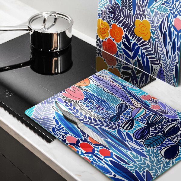 Skärbräda glas Målad äng