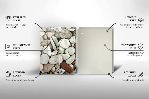 Skärbräda glas Små stenar bakgrund