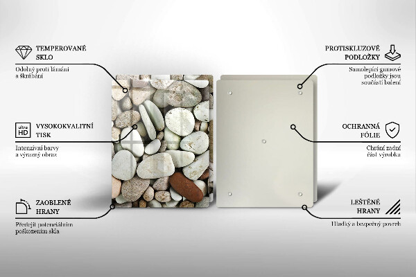Skärbräda glas Små stenar bakgrund