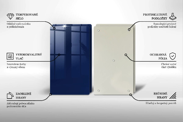 Skärbräda glas Blå färg