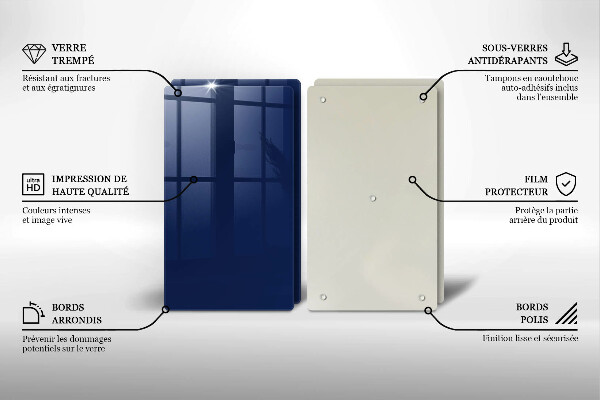 Skärbräda glas Blå färg