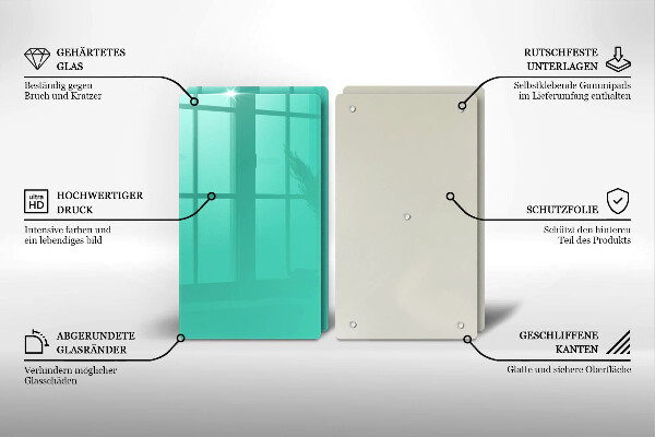 Skärbräda glas Grön färg