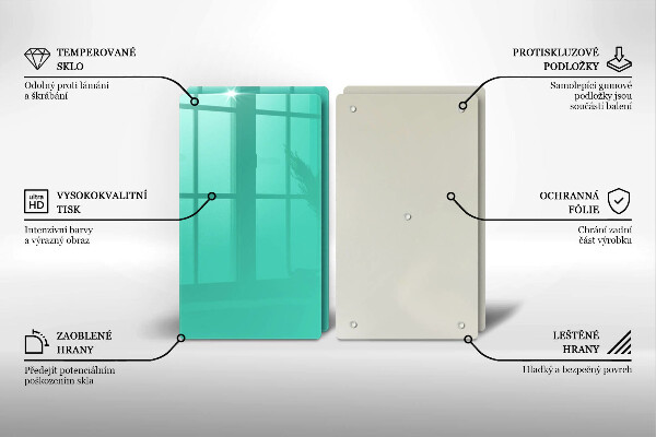 Skärbräda glas Grön färg