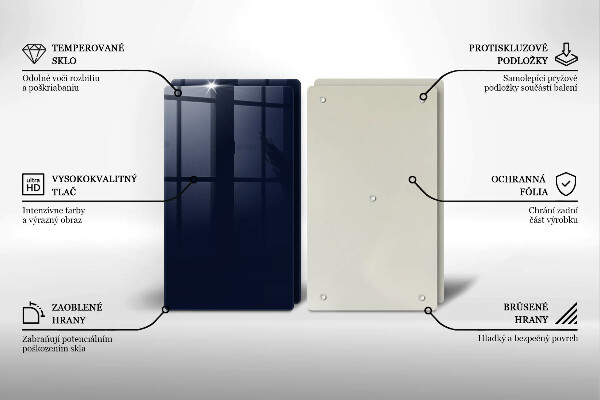 Skärbräda glas Marinblå färg