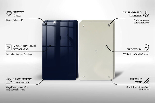 Skärbräda glas Marinblå färg