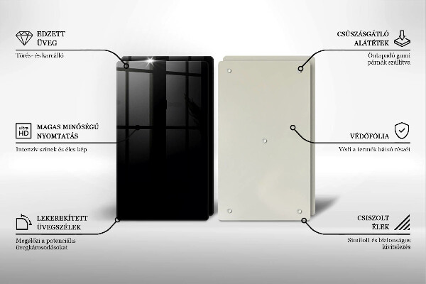Skärbräda glas Färg svart