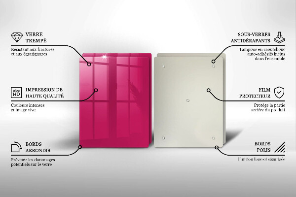 Skärbräda glas Färg rosa