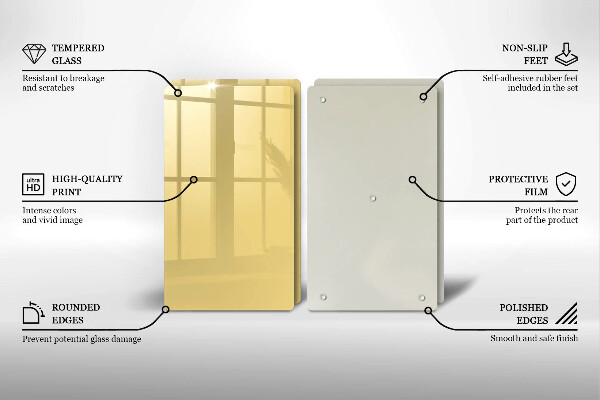 Skärbräda glas Gul färg