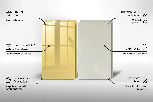 Skärbräda glas Gul färg
