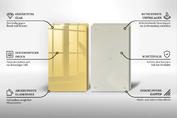 Skärbräda glas Gul färg