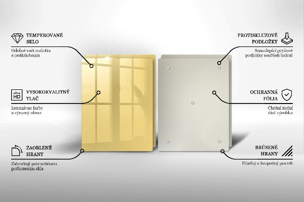 Skärbräda glas Gul färg