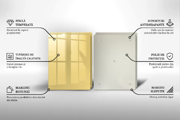 Skärbräda glas Gul färg