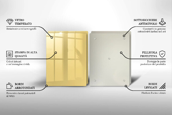 Skärbräda glas Gul färg