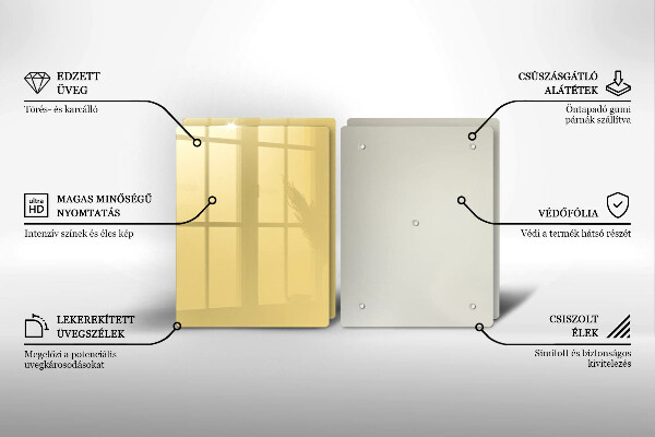 Skärbräda glas Gul färg
