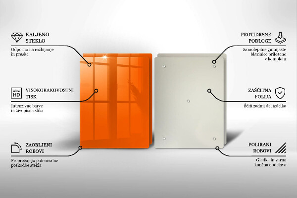 Skärbräda glas Orange färg