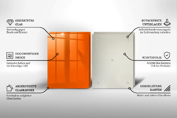 Skärbräda glas Orange färg