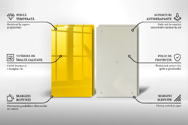 Skärbräda glas Gul färg