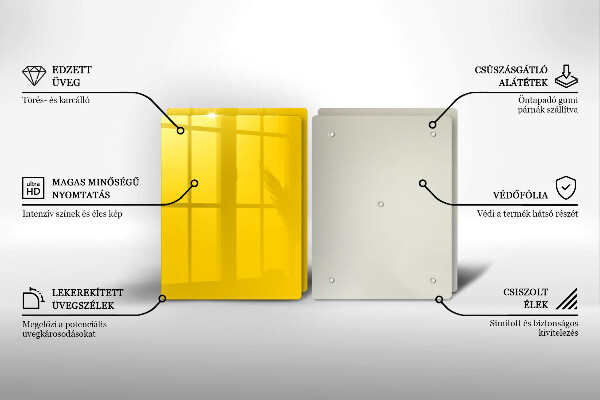Skärbräda glas Gul färg