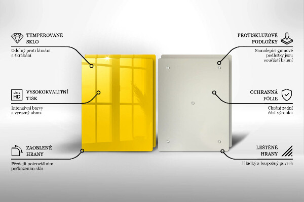 Skärbräda glas Gul färg