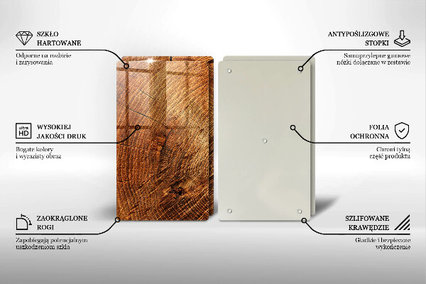 Skärbräda glas Ringar av träträd