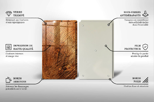 Skärbräda glas Ringar av träträd