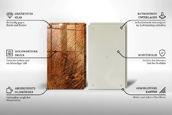 Skärbräda glas Ringar av träträd