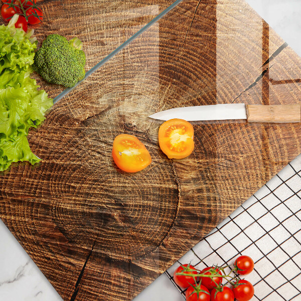 Skärbräda glas Ringar av träträd