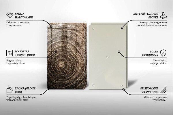 Skärbräda glas Träd ringar trä