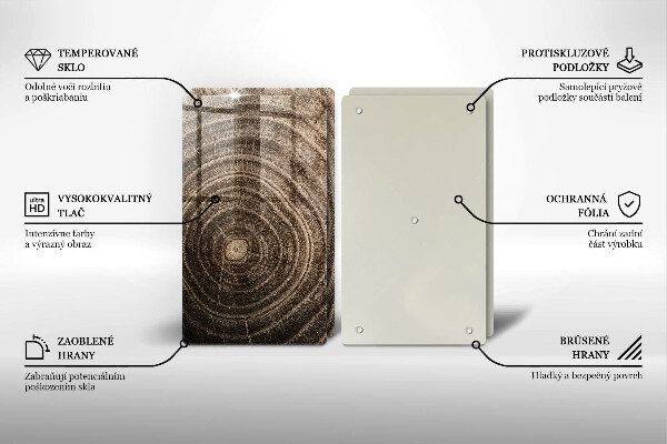 Skärbräda glas Träd ringar trä