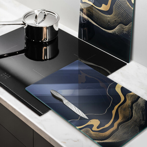 Skärbräda glas Abstrakta gyllene linjer