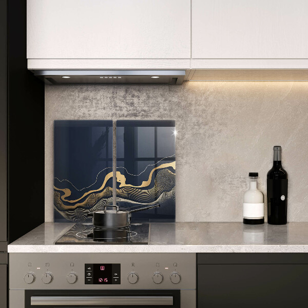 Skärbräda glas Abstrakta gyllene linjer