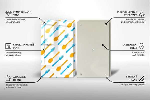 Skärbräda glas Gafflar och skedar