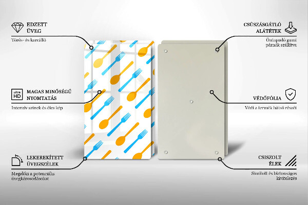 Skärbräda glas Gafflar och skedar